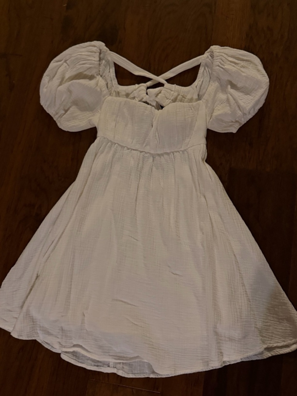 Princess Poly White Puff-Sleeve Dress - Classic Summer Style